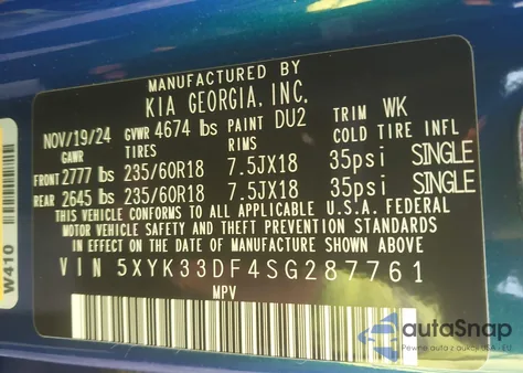 2025 Kia Sportage Ex from USA, damaged, VIN 5XYK33DF4SG287761